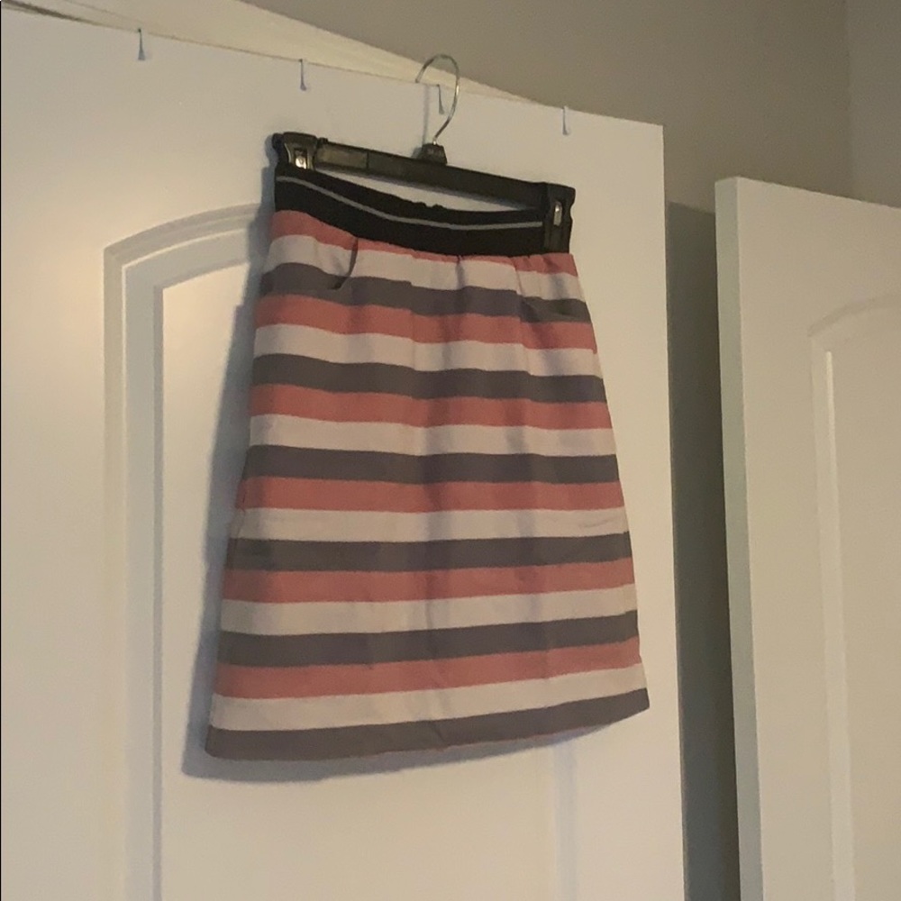 Striped skirt- black, red, white